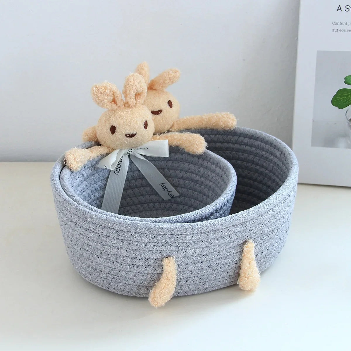 Le panier Câlin-Lapin et Ourson en Crochet