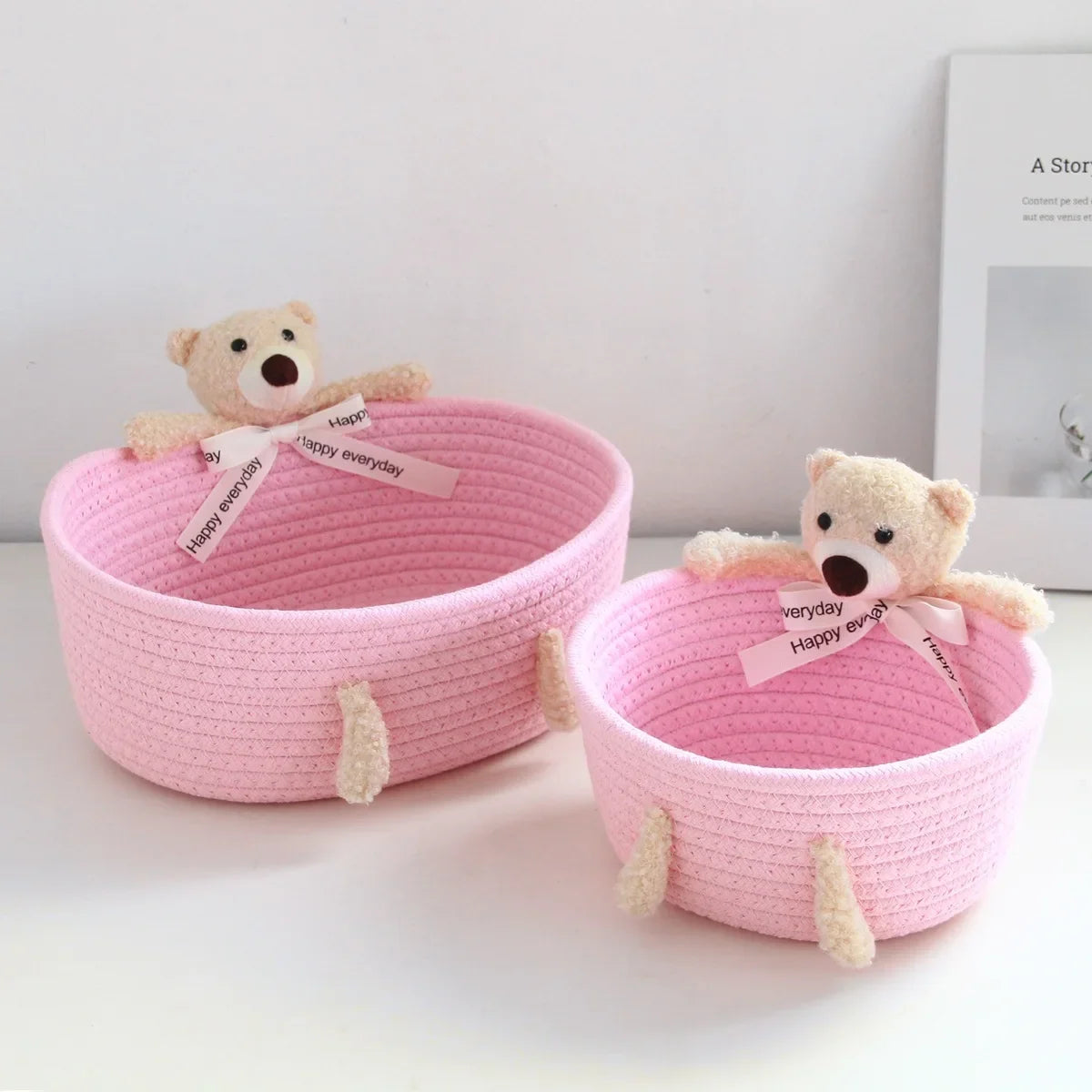 Le panier Câlin-Lapin et Ourson en Crochet