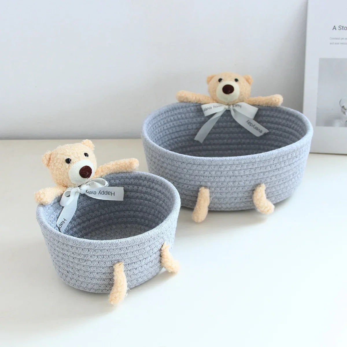 Le panier Câlin-Lapin et Ourson en Crochet