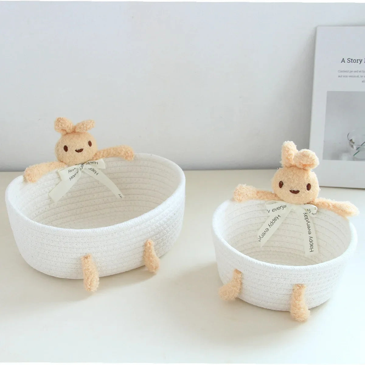 Le panier Câlin-Lapin et Ourson en Crochet