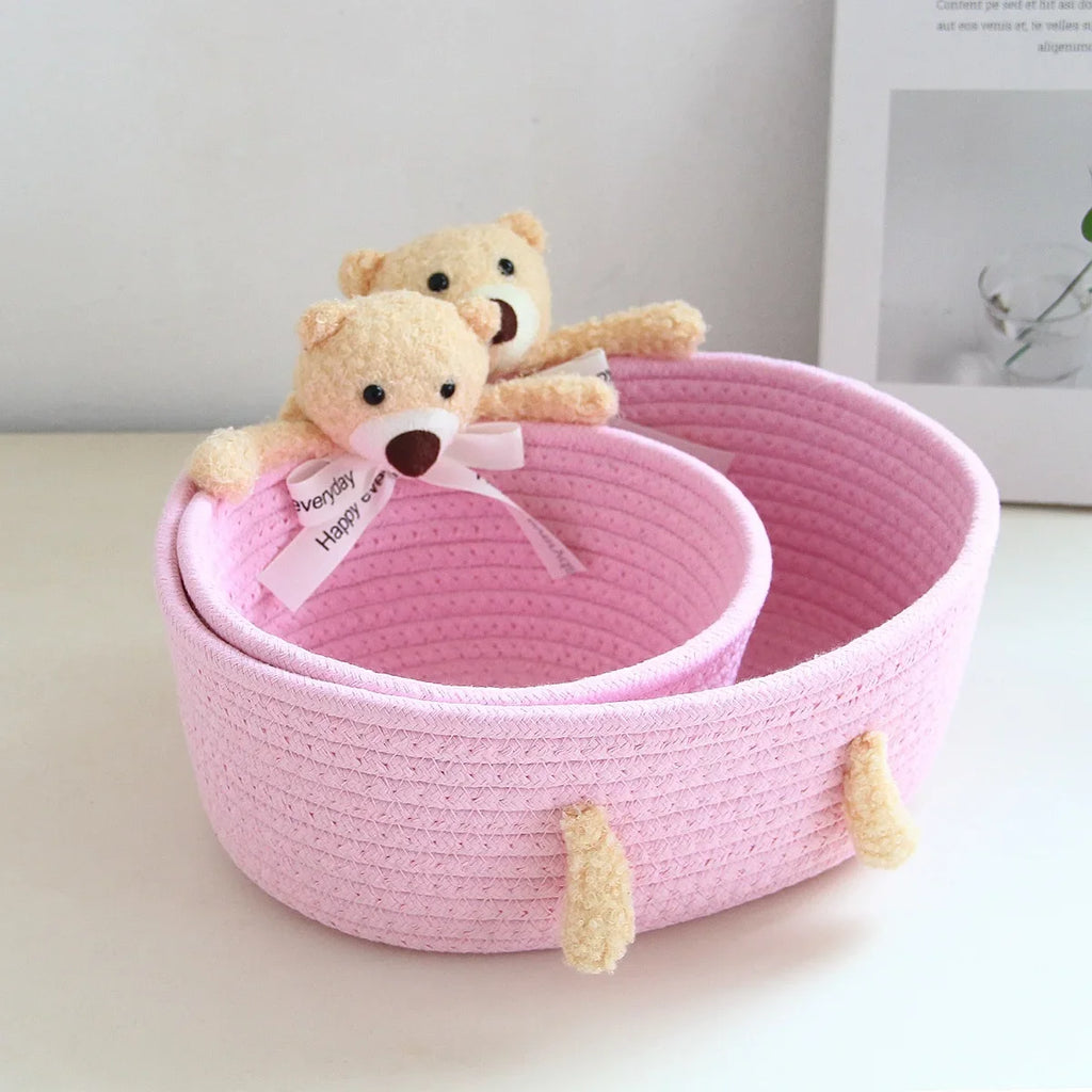 Le panier Câlin-Lapin et Ourson en Crochet